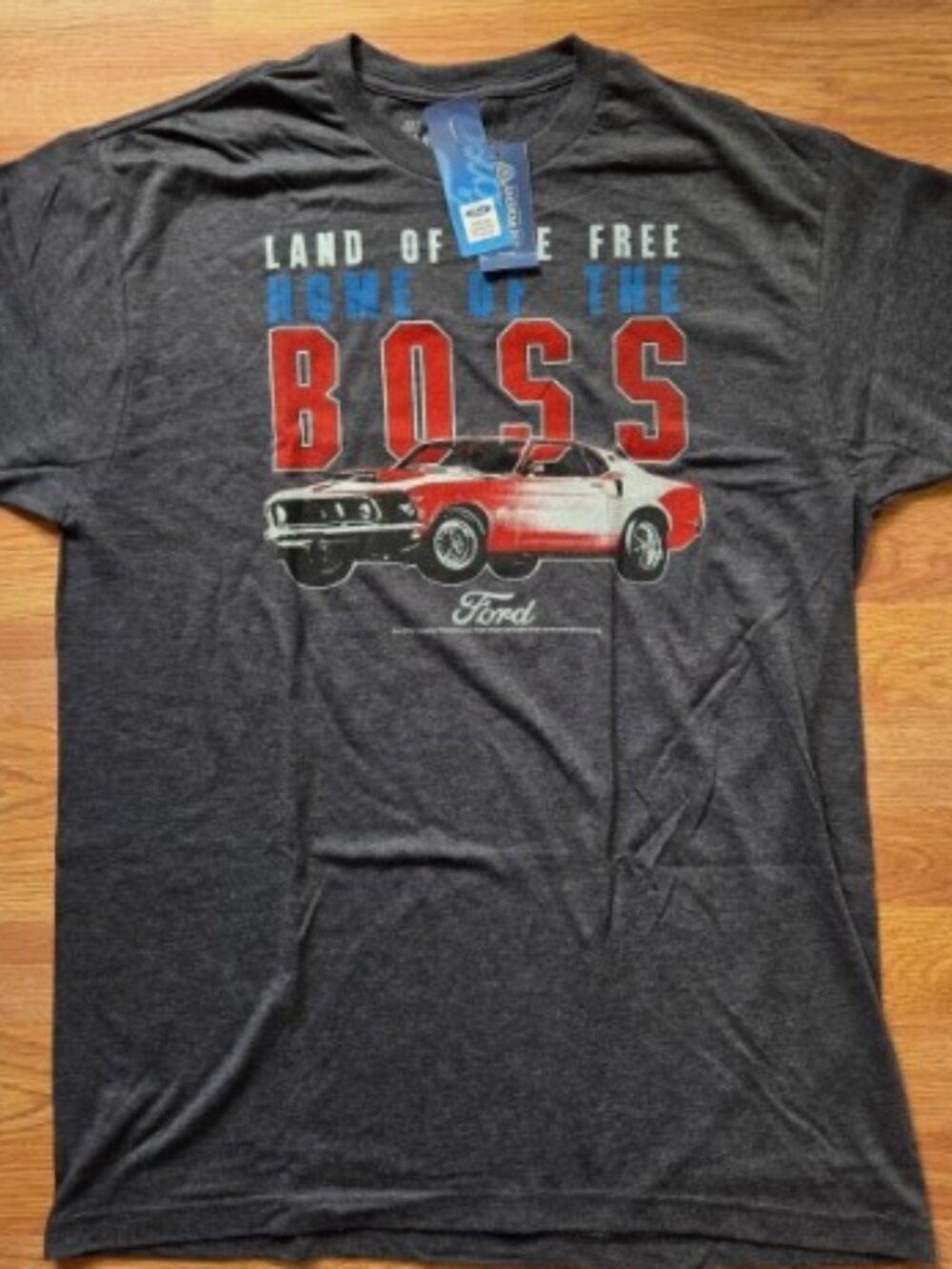 Ford Men's Tshirt 'Land Of The Free Home Of The Boss L NWT Patriot USA American